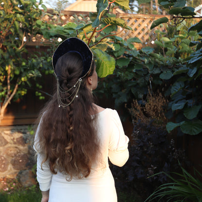 Moon & Stars Headpiece with Matching Earrings and Mask