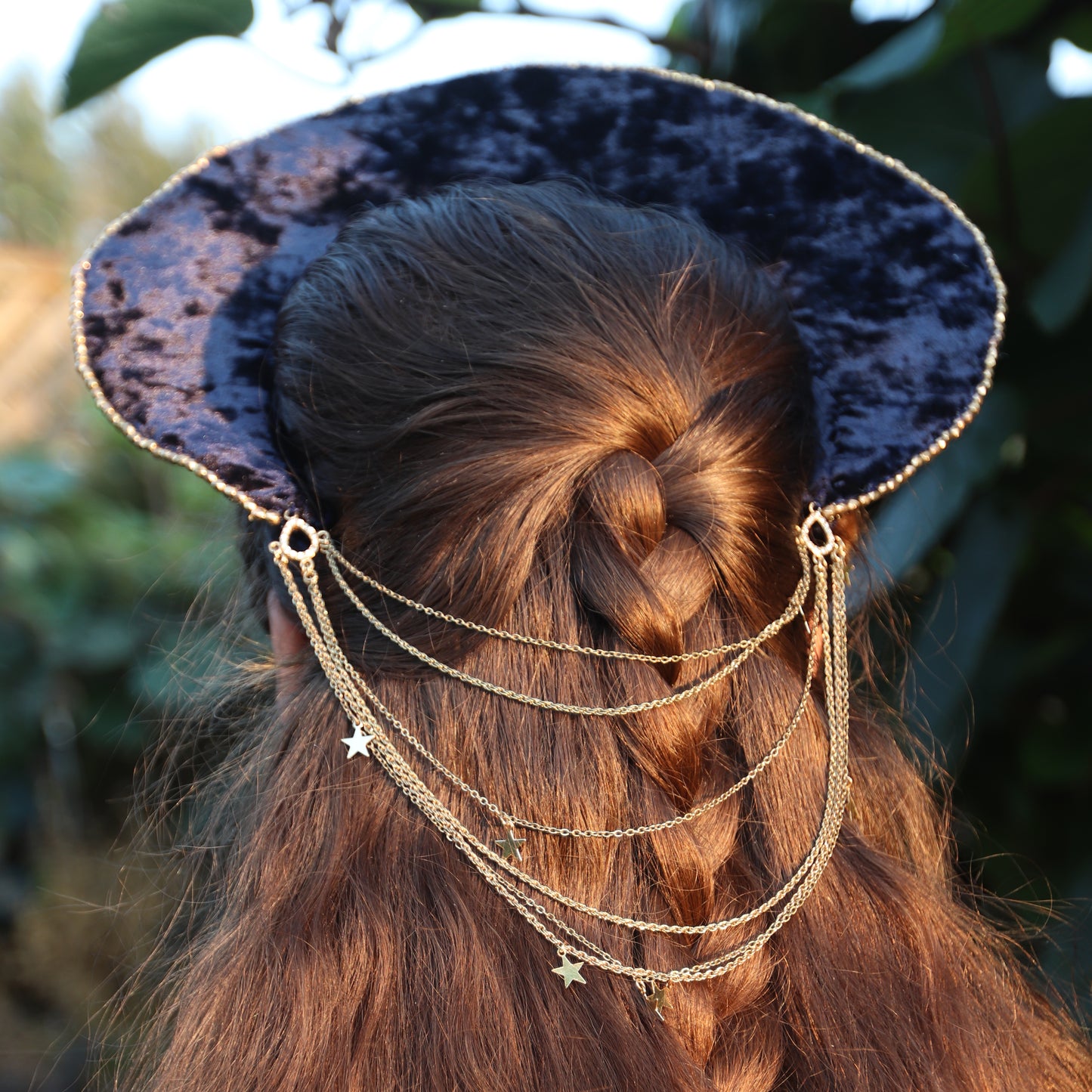 Moon & Stars Headpiece with Matching Earrings and Mask