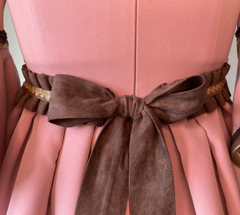 Pink and Brown Peplum Dress