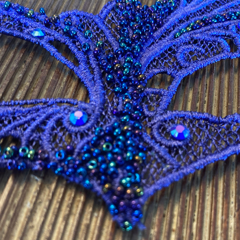 Purple Beaded Masquerade Mask (with matching pandemic mask)