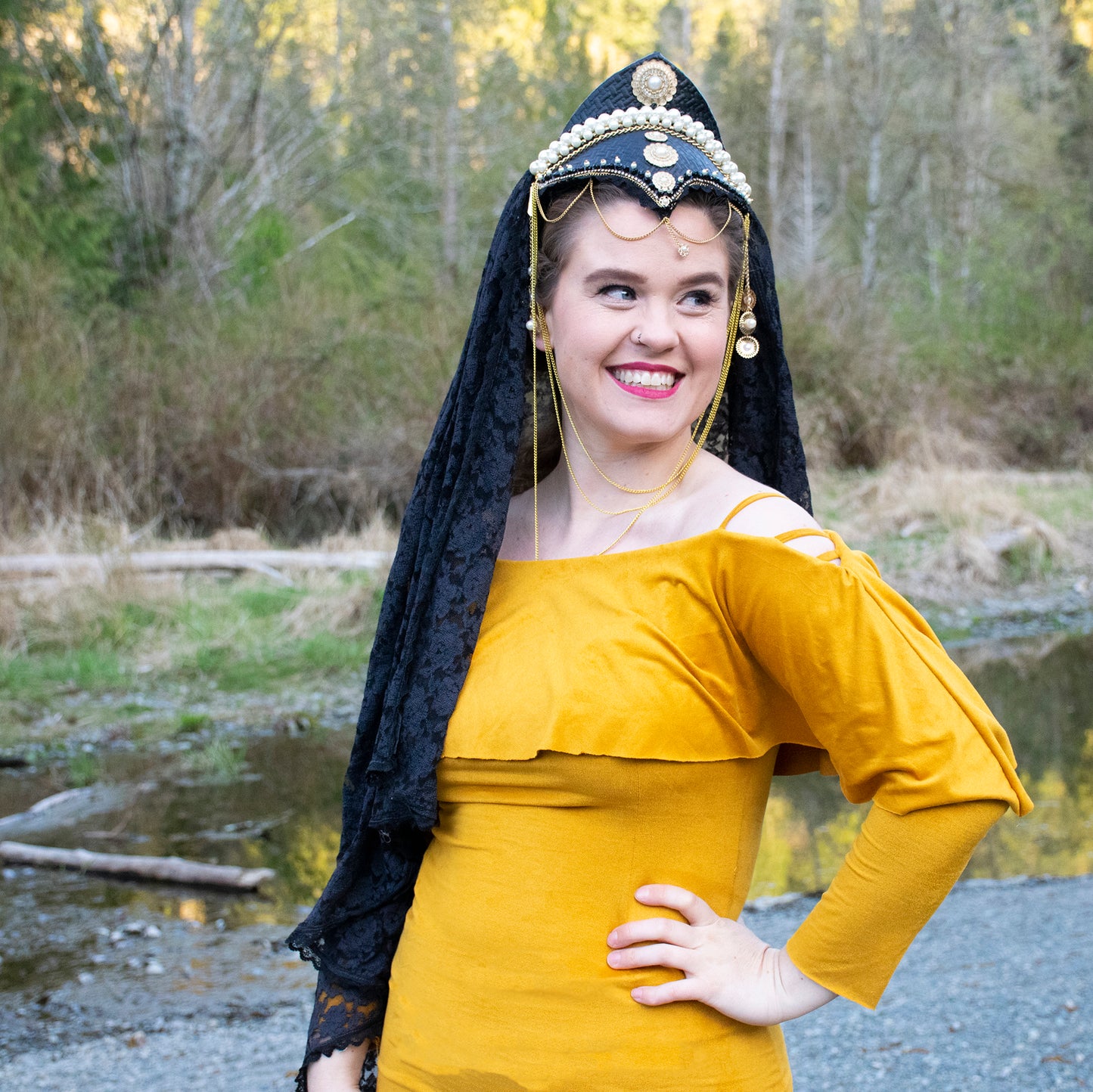 The Black Widow Headpiece with Veil